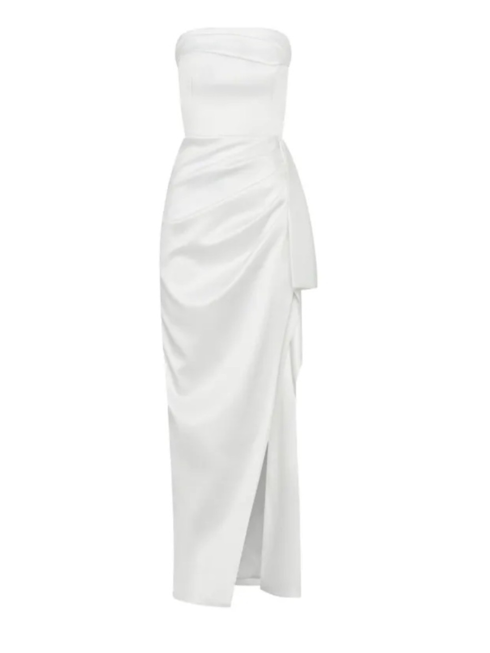 NEW without tags NICHOLAS Strapless White Draped Evening Gown